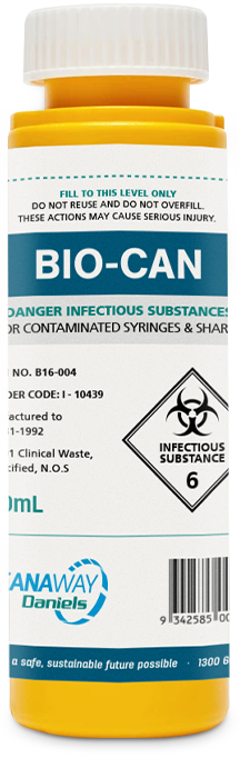 CLEANAWAY DANIELS BIO CAN SHARPS CONTAINER 125ML
