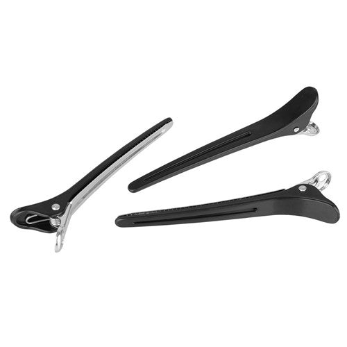 999 Black Nylon Aluminium Sectioning Hair Clips 12pk