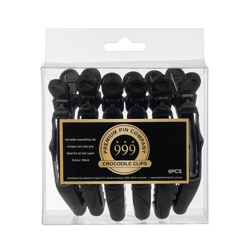 999 Crocodile Clips Black 6pk