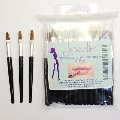 Jozelle Disposable Lip Brushes Metal 50Pk