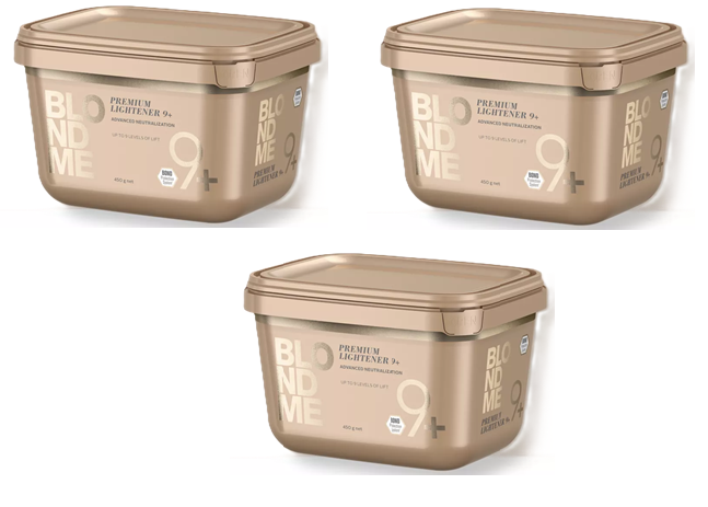 SCHWARZKOPF BLONDME Premium Lightener 9+ - x3 BUNDLE