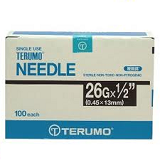 Terumo Needle 26G X 1/2 Inch 100Pk